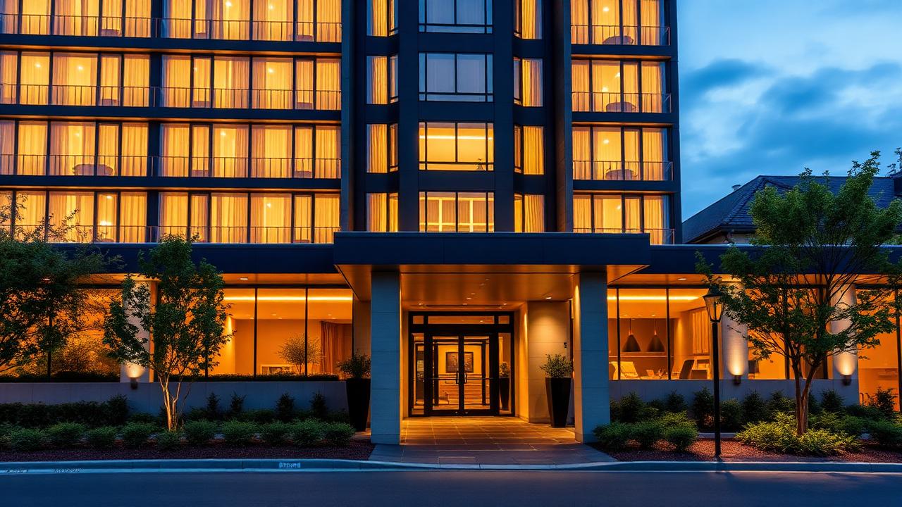 G S R Hotels Limited exterior at dusk